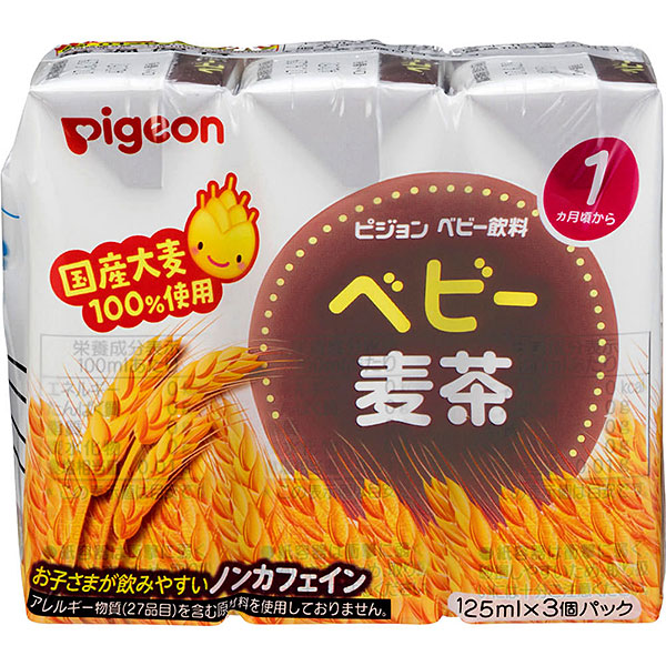 ピジョン　ベビー麦茶紙パック　125ml×3個パック　16セット