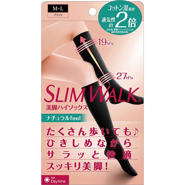 スリムウォーク 美脚ハイソックス ナチュラルｆｅｅｌ Ｍ～Ｌ