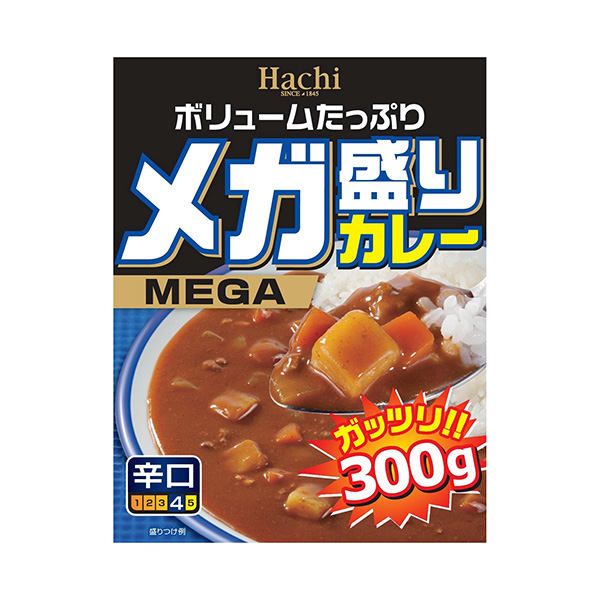 メガ盛りカレー ［辛口］ 300g 22個入り×1ケース (ハチ食品)[レトルトカレー]