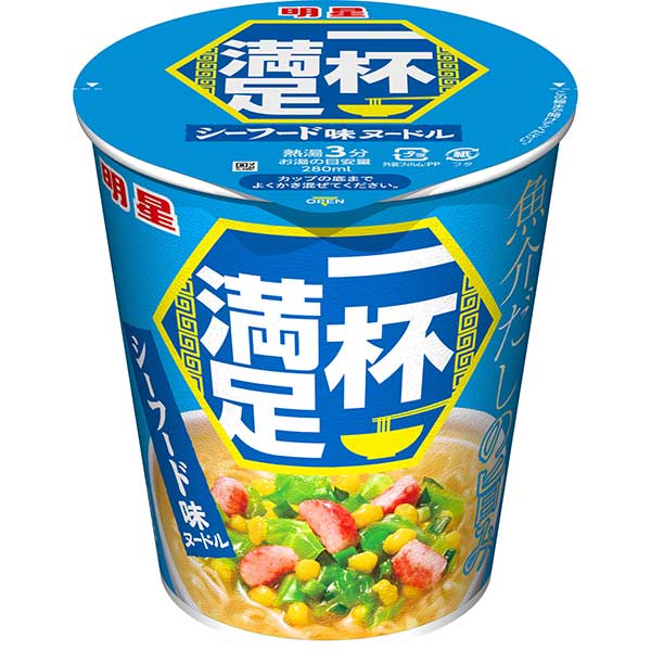 明星　一杯満足　シーフード味ヌードル 61g×12個入り(1ケース)