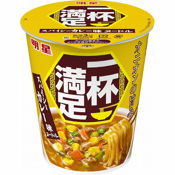 明星　一杯満足　スパイシーカレーヌードル 63g×12個入り(1ケース)