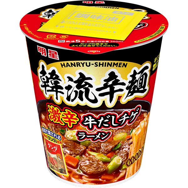 明星 韓流辛麺 激辛牛だしチゲラーメン 97g×12個 (1ケース)