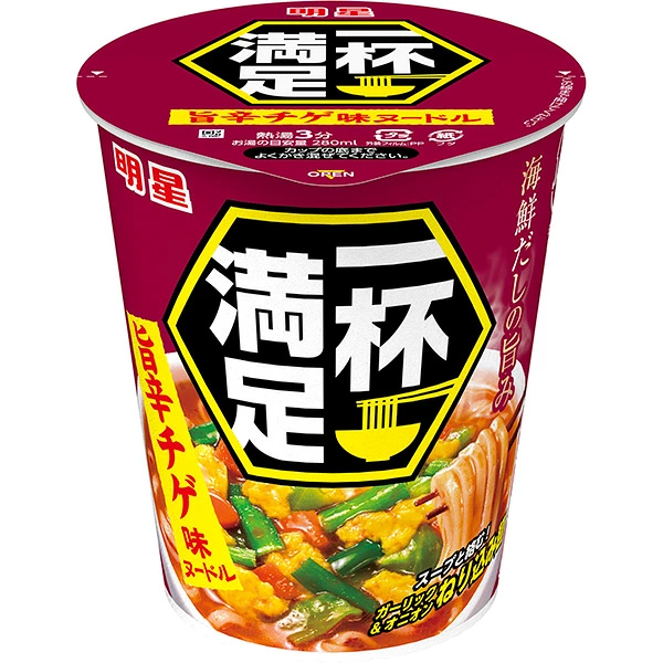 明星 一杯満足 旨辛チゲ味ヌードル 62g×12個 (1ケース)