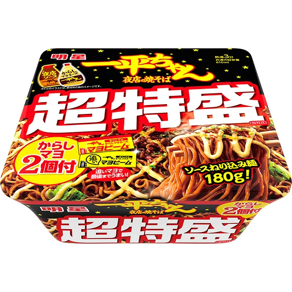 明星 一平ちゃん夜店の焼そば 超特盛 からしマヨ2個付 239g×12個 (1ケース)