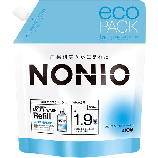 ＮＯＮＩＯ マウスウォッシュ クリアハーブミント つめかえ用(950mL)【医薬部外品】