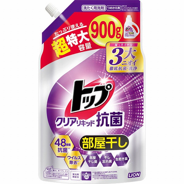 トップクリアリキッド抗菌 つめかえ用超特大 900g