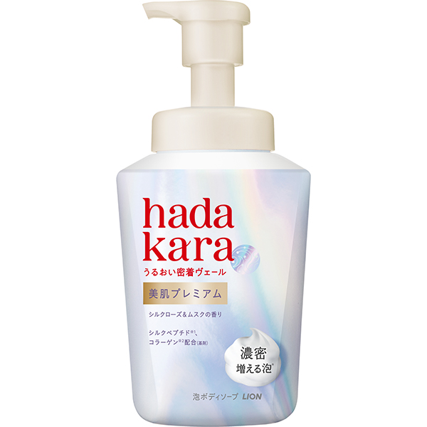 hadakara美肌プレミアムモイストボディケア泡タイプ シルクローズ&ムスクの香り本体 500ml