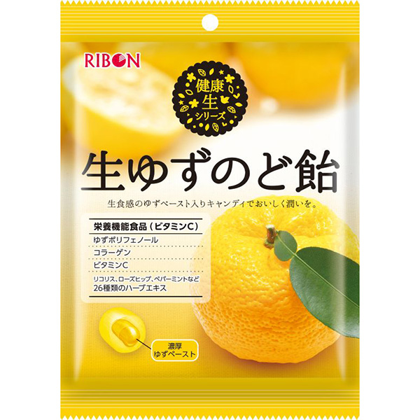 リボン 生ゆずのど飴 78g×12袋【栄養機能食品】