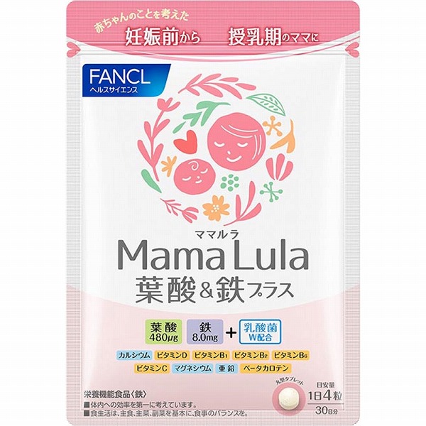 Ｍａｍａ Ｌｕｌａ 葉酸＆鉄プラス 30日分・48.1g（401mg120粒）【栄養機能食品】