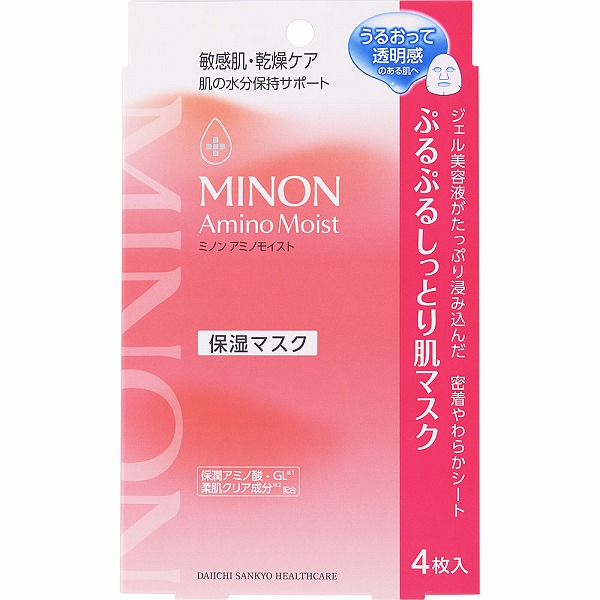 ミノン アミノモイスト ぷるぷるしっとり肌マスク 22mL×4枚