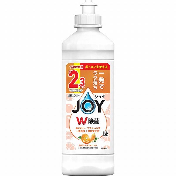 除菌ジョイコンパクト 贅沢シトラスオレンジの香り キャップ付きつめかえ 300mL