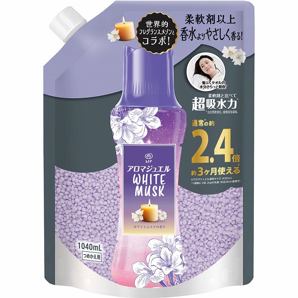 レノアアロマジュエル ホワイトムスクの香りつめかえ用特大サイズ 1040mL×7個入り(1ケース)