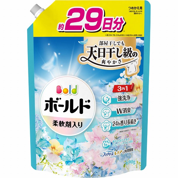 ボールドジェル 爽やかフレッシュフラワーサボンの香り つめかえ用超特大サイズ 690g