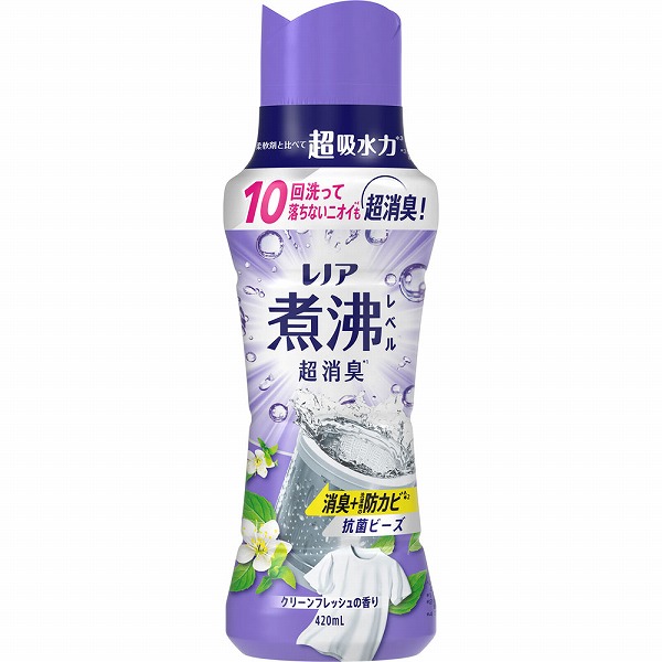 レノア煮沸レベル消臭抗菌ビーズ 洗濯槽の防カビ クリーンフレッシュの香り 本体 420mL×6個入り (1ケース)