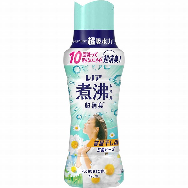 レノア煮沸レベル消臭抗菌ビーズ 部屋干し 花とおひさまの香り 本体 420mL×6個入り (1ケース)