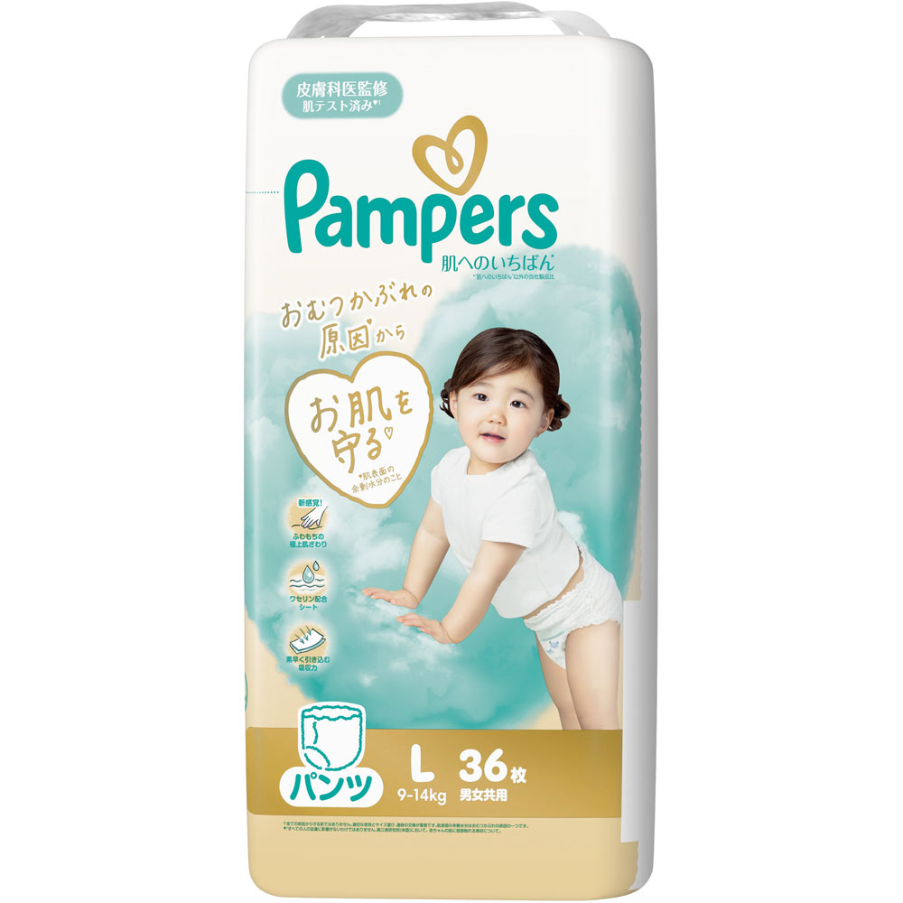 パンパース 肌へのいちばんパンツ ／ スーパージャンボ Ｌ 36枚×4個 (1ケース)