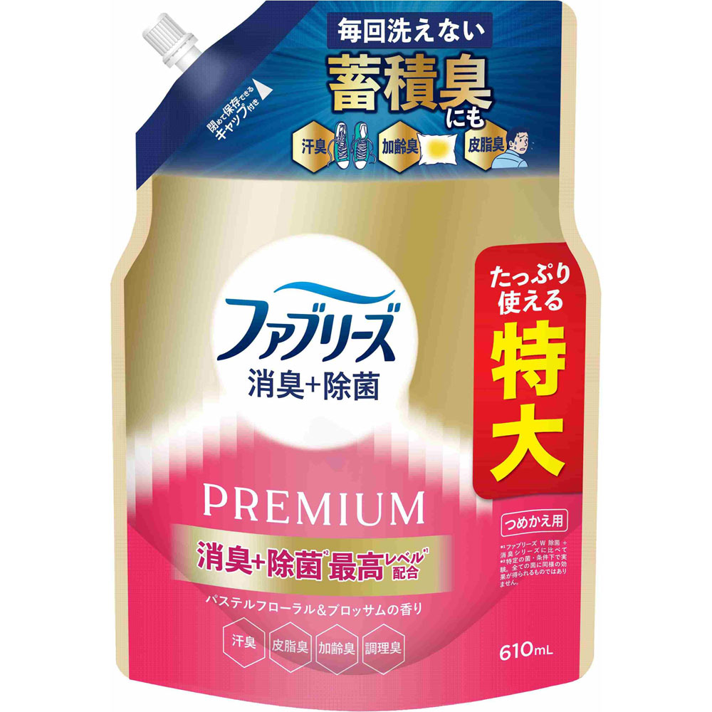 ファブリーズ 除菌消臭プレミアム パステルフローラル＆ブロッサムの香り つめかえ用 特大 610mL×1袋