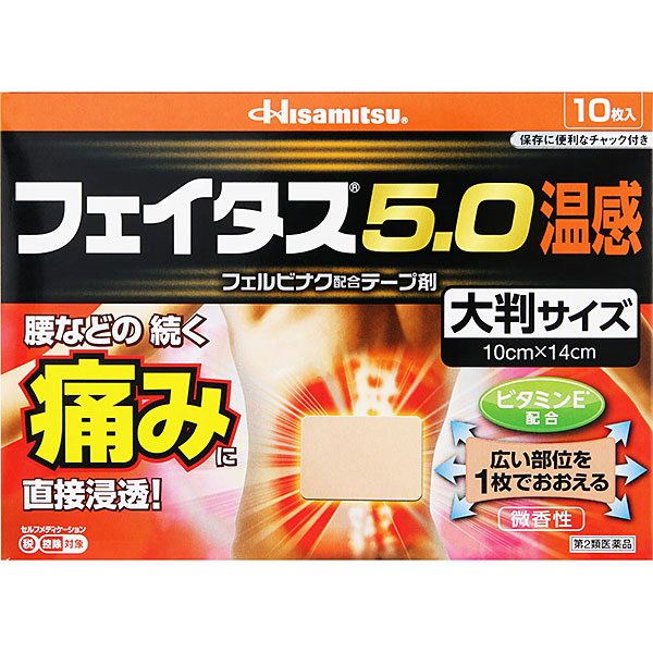 ★フェイタス5．0温感（10枚入(大判サイス゛)）【第2類医薬品】