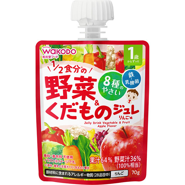 和光堂 1歳からのMYジュレドリンク 1/2食分の野菜&くだもの りんご味 70g×24個入り(1ケース)（PP）