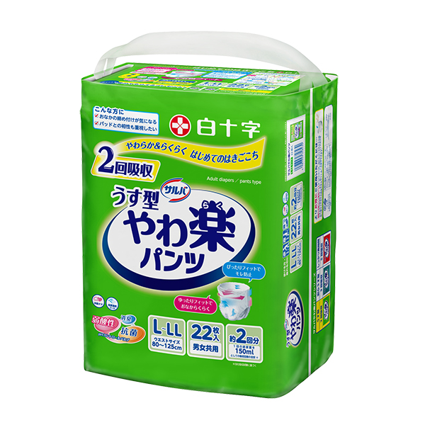 サルバやわ楽パンツL-LL 22枚×4パック 白十字