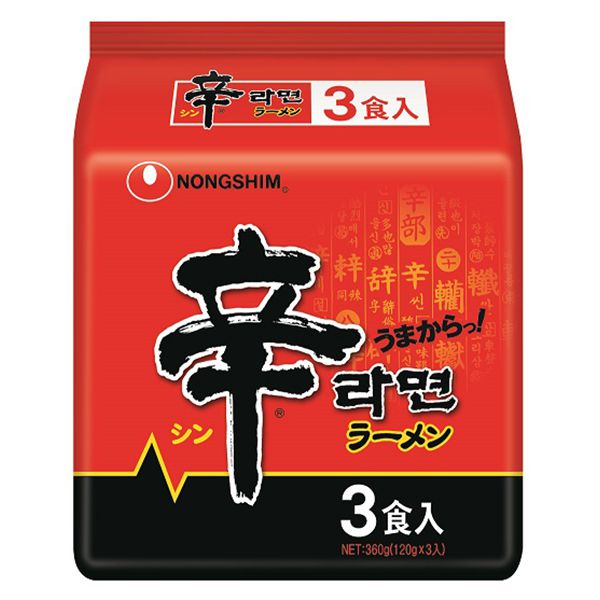 農心　辛ラーメン3食 120g×3食×12個入り(1ケース)